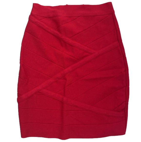 bebe Dresses & Skirts - Holiday Ready with this Red knit stretch mini skirt.